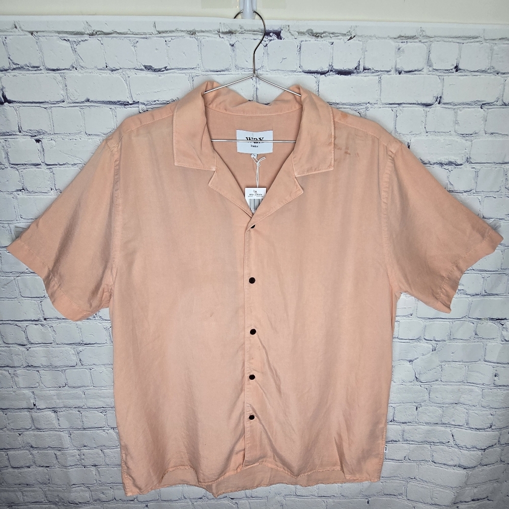 Wax London Men's Peach Short Sleeve Shirt NWT Size XL